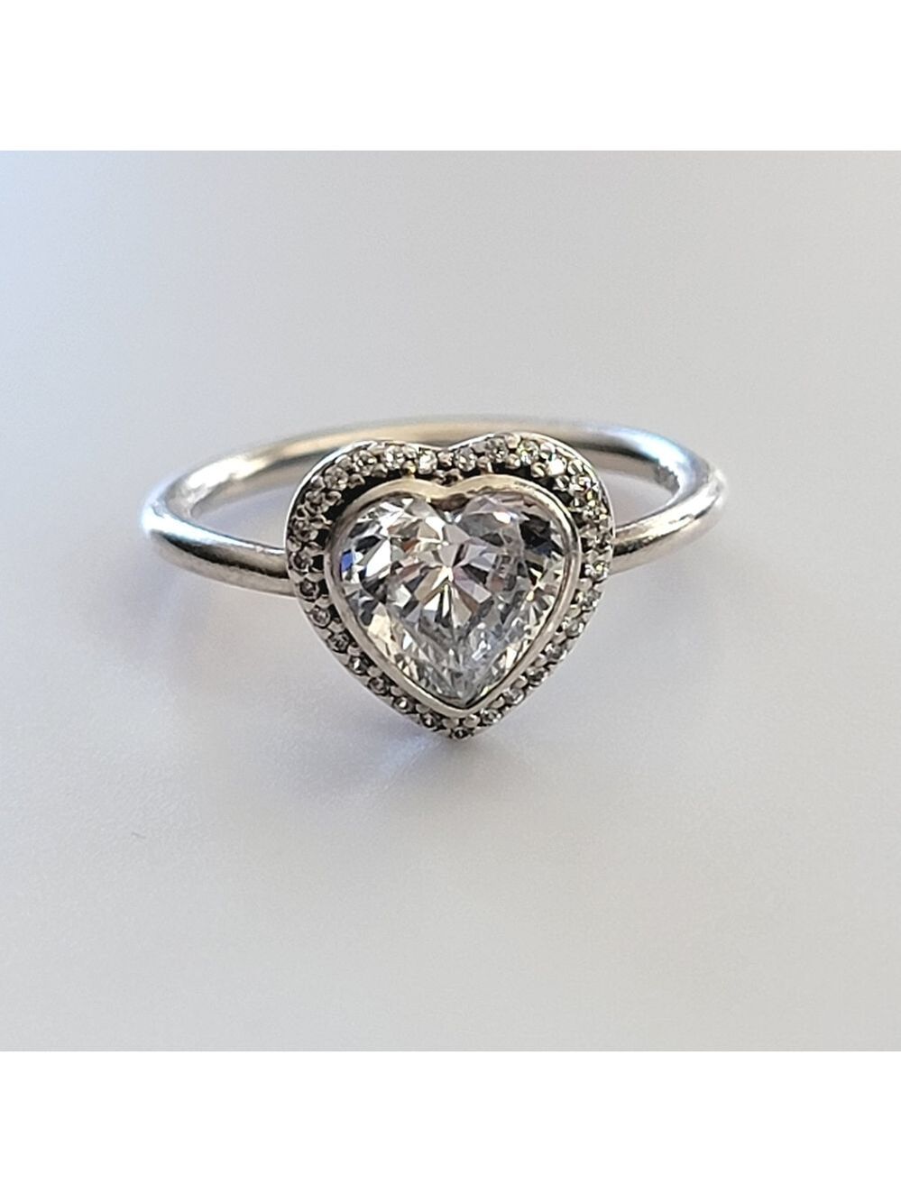 Pandora Sparkling Love Heart Ring Size 52 #1963